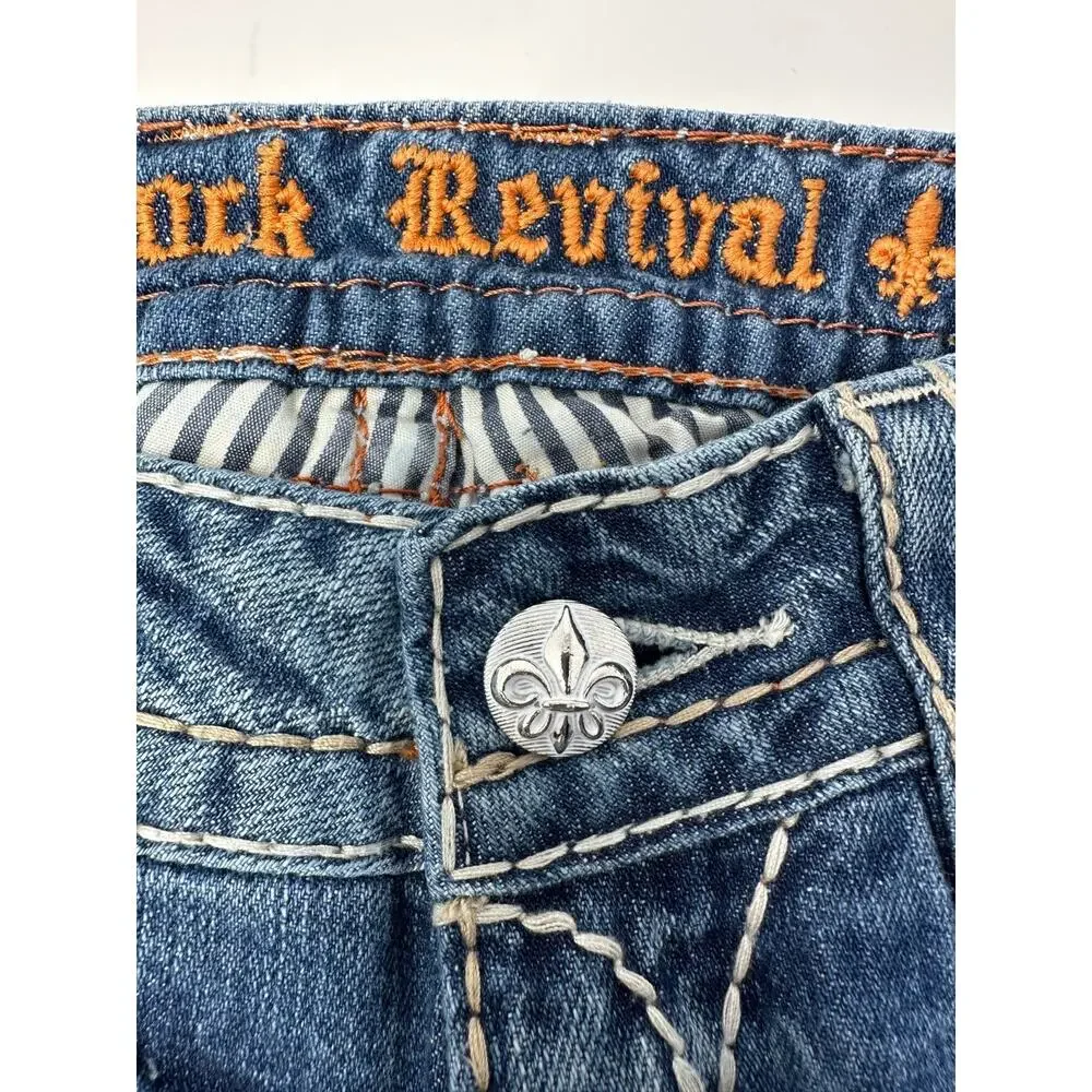 Rock Revival Amy Capri Jeans Sz 25 Medium Wash Stretch Denim Cropped 28” Inseam